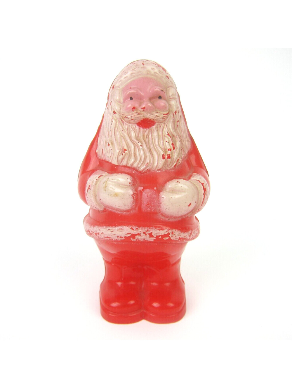 Vintage Santa Claus Christmas Celluloid Plastic Rattle Noisemaker 1950s Decor